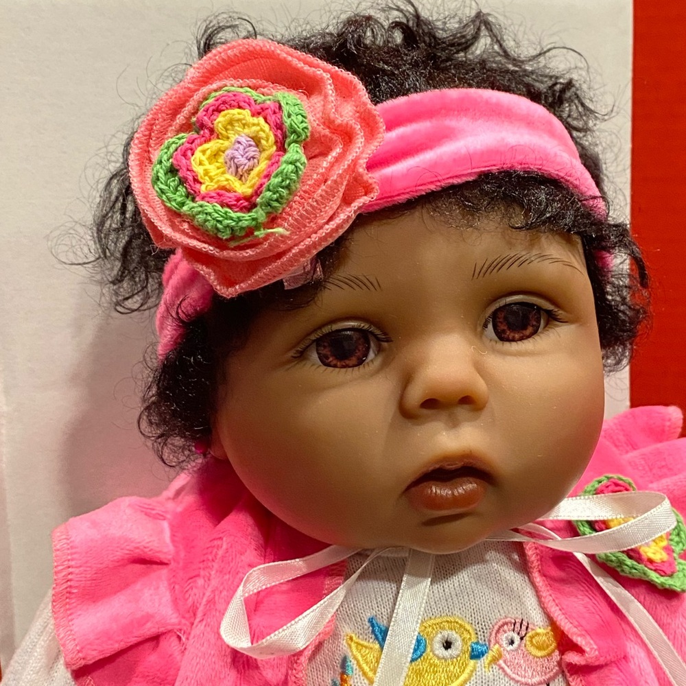 Reborn Baby Doll Black 22” Realistic Baby Girl Aori New In Box